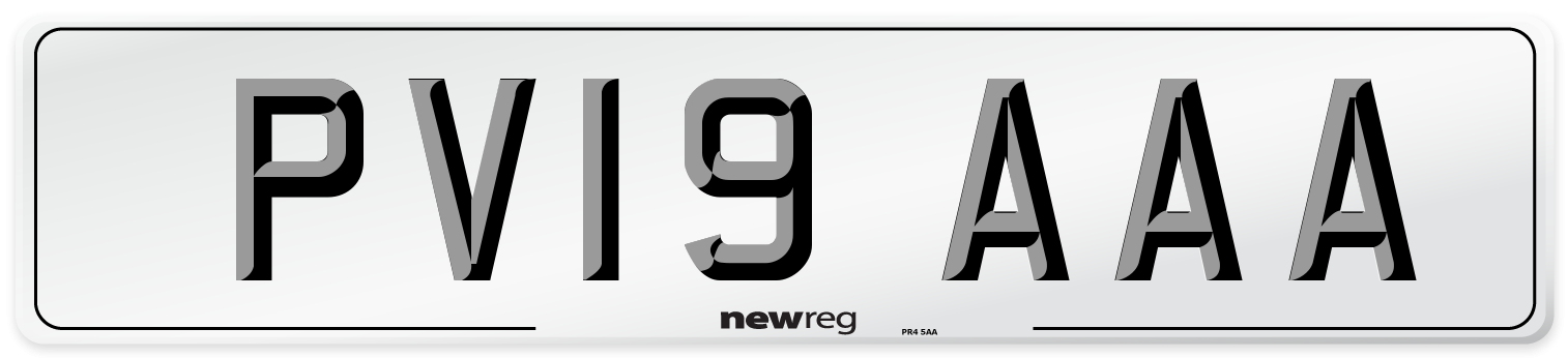 PV19 AAA Number Plate from New Reg